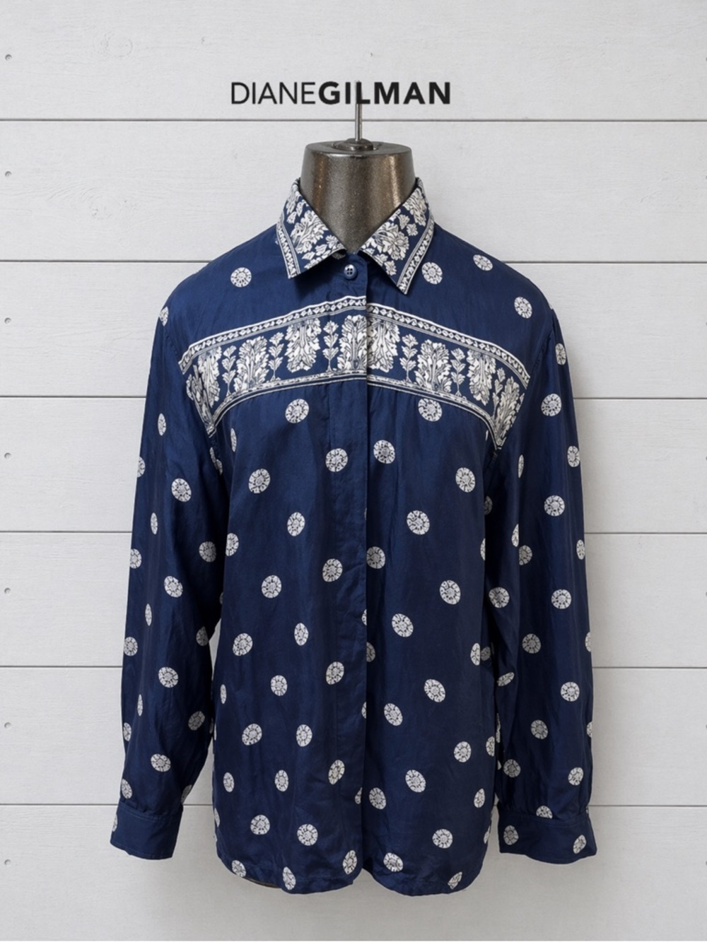 DIANE GILMAN silk shirt  M